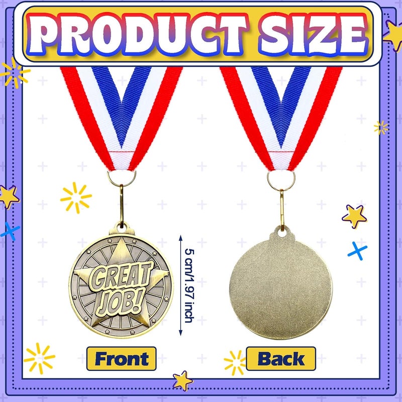 Quelay 30 Pcs 2'' Gold Medals for Awards,Winner Encourage Team Participation for Adults Trophy Award Prize Gift Competitions Graduation Party - Image 2